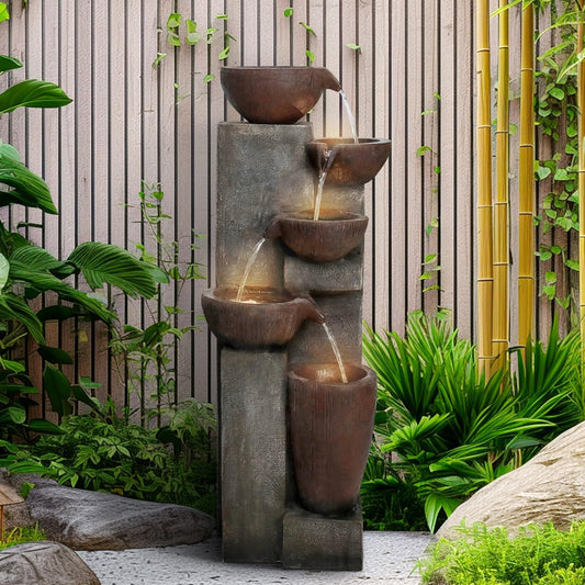 (Rent) 5-Tier Water Fountain Decor with LED Lighting